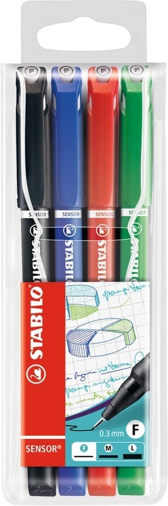STABILO SENSOR F 4 ks Pouzdro "Office"