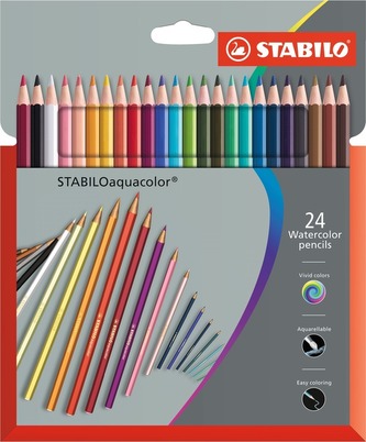 STABILOaquacolor 24 ks Kartonové Pouzdro Prémium