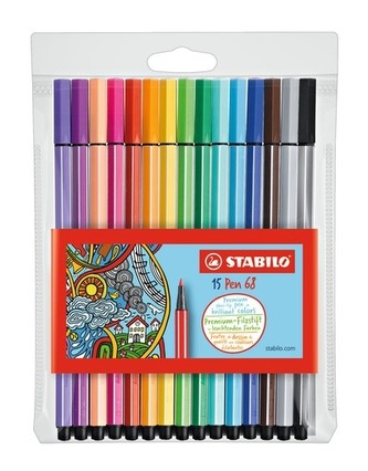 STABILO Pen 68 15 ks Pouzdro