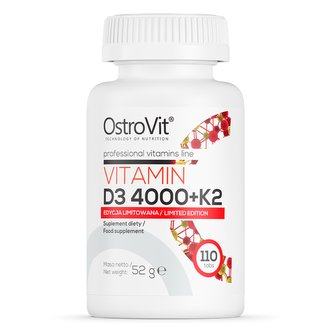 Vitamín D3 4000 + K2 - OstroVit - 100 tab.