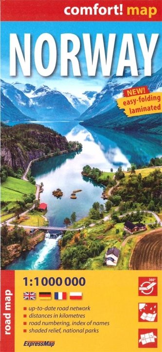 Comfort!map Norway (Norwegia) 1:1 000 000 w.2023 Comfort!map Norway (Norwegia) 1:1 000 000 w.2023