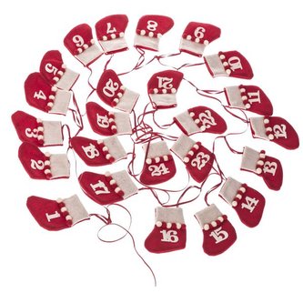 Závěsný adventní kalendář - ponožky, 0/24