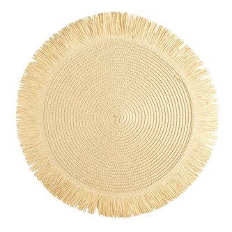 Prostírání kulaté BOHO I. béžová O 38 cm Mybesthome