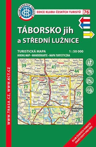 Táborsko jih, střední Lužnice /KČT 76 1:50T Turistická mapa