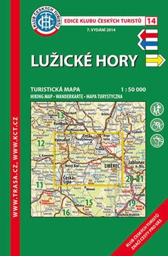 Lužické hory /KČT 14 1:50T Turistická mapa