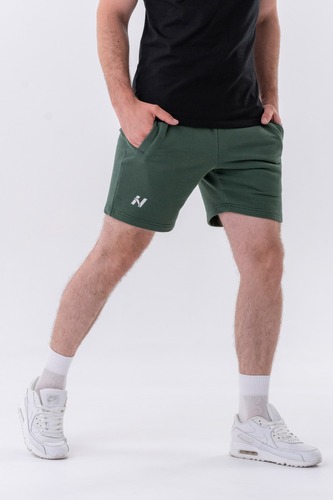 Pánské šortky Relaxed-fit Dark Green - NEBBIA - Velikost: XL