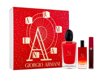 Giorgio Armani Si parfémovaná voda 100 ml + parfémovaná voda 15 ml + rtěnka Liquid Lipcolor 6,5 ml 209 Lip Maestro
