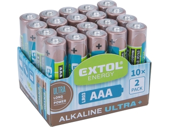 EXTOL ENERGY baterie alkalické, 20ks, 1,5V AAA (LR03)