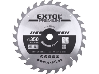 EXTOL PREMIUM kotouč pilový s SK plátky, O 350x3,3x30mm, 28T EXTOL PREMIUM kotouč pilový s SK plátky, O 350x3,3x30mm, 28T