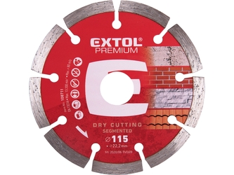 EXTOL PREMIUM kotouč diamantový řezný segmentový - suché řezání, O 115x22,2x2mm EXTOL PREMIUM kotouč diamantový řezný segmentový - suché řezání, O 115x22,2x2mm