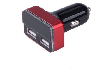 EXTOL ENERGY nabíječka USB do auta, 12/24V, 2xUSB, měřič, 3,4A, 17W