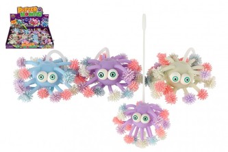 Příšerka/Míček antistresová mačkací sliz 10cm 3 barvy 12ks v boxu