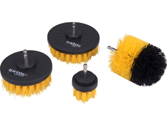 EXTOL CRAFT sada čistících kartáčů na vrtačku 4ks, stopka 1/4"x25mm