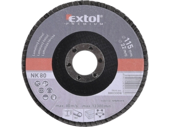 EXTOL PREMIUM kotouč lamelový šikmý korundový, P80, O 115mm EXTOL PREMIUM kotouč lamelový šikmý korundový, P80, O 115mm