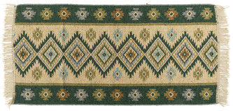 Kusový oboustranný vzorovaný koberec KILIM - ROMBY zelená 60x120 cm Multidecor Kusový oboustranný vzorovaný koberec KILIM - ROMBY zelená 60x120 cm Multidecor