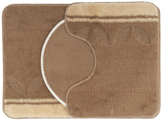 Koupelnová + WC předložka - sada 3 ks GOTHA hnědá I. 50x70 cm, 40x50 cm, 47x51 cm MultiDecor