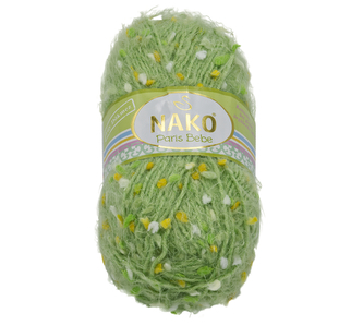 Příze PARIS BEBE - světle zelená - zelené, bílé a žluté nopky - 100g / 175 m