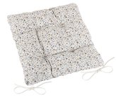 Sedák EMA prošívaný - béžovomodrý kvítek - 40x40 cm, prošívaný