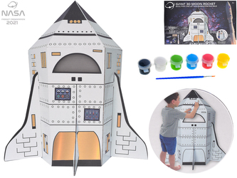 NASA sestav si raketu na měsíc - kartonový model s barvami a nálepkami v krabičce