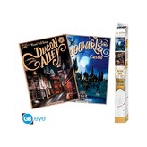 Set 2 plakátů Harry Potter - Retro Hogwarts & Diagon