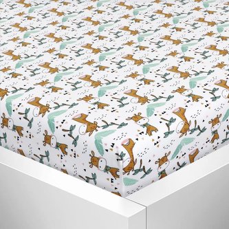 Prostěradlo jersey s elastanem - žirafy - 90x200 cm Prostěradlo jersey s elastanem - žirafy - 90x200 cm