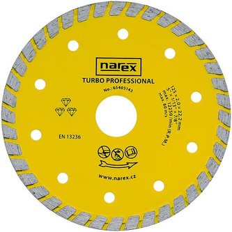 Diamantový kotouč Narex TURBO PROFESSIONAL 125 mm Diamantový kotouč Narex TURBO PROFESSIONAL 125 mm