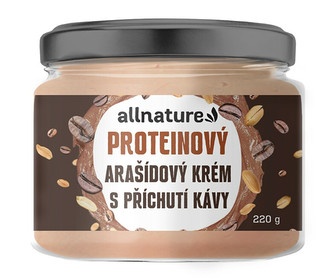 Allnature Arašídový proteinový krém – příchuť káva 220 g