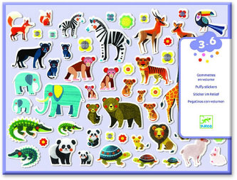 Djeco Set plastických samolepek zvířecí rodinky