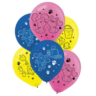 Latexové balonky Stopy Blue - Modříkovy hádanky 6 ks - 27,5 cm