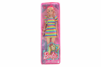 Barbie Modelka - proužkované šaty s volány HJR96