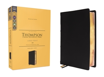 KJV, Thompson Chain-Reference Bible, Large Print, Genuine Leather, Cowhide, Black, Art Gilded Edges, Red Letter, Comfort
