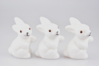 Dekorační zajíc bílý sada 3 ks