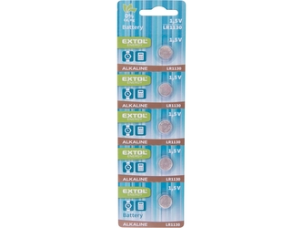 baterie alkalické, 5ks, 1,5V (LR54, LR1130)
