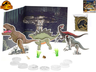 Jurský svět Dominion sada dinosauří rezervace s kinetickým pískem v krabičce