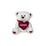 MEDVÍDEK SE SRDCEM LOVE - 30 CM BÍLÝ