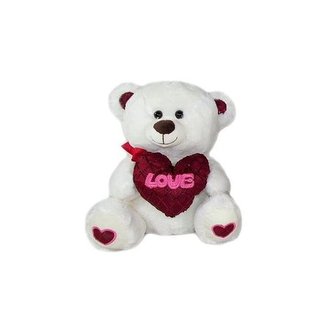 MEDVÍDEK SE SRDCEM LOVE - 30 CM BÍLÝ