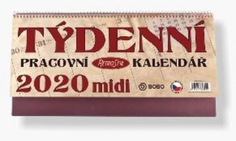 Pracovní Retro Midi kalendář týdenní - stolní kalendář 2020
