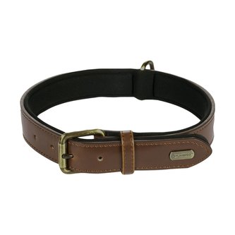 Kožený obojek Flamingo Lyabo hnědá-M: 36-44cm