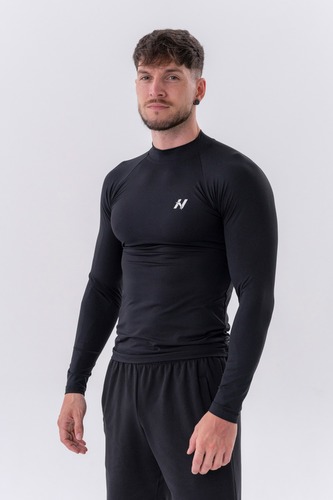 Pánské tričko Long-Sleeve Active Black - NEBBIA - Velikost: M