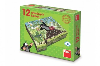Krtek a přátelé - Dřevěné kostky 12 ks