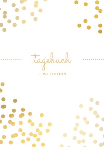 Tagebuch schön A5 liniert - 100 Seiten 90g/m² - Soft Cover goldene Punkte weiß - Papier umweltfreundlich