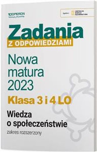 Wiedza o społeczeństwie. Nowa Matura 2023. Zadania z odpowiedzia