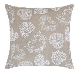 Povláček LADA - srdce - béžová - 40x40 cm Povláček LADA - srdce - béžová - 40x40 cm