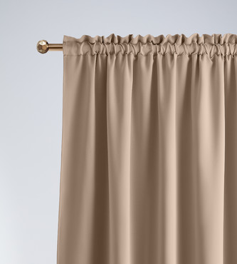 Dekorační závěs s řasící páskou zatemňující NICOLA - BLACKOUT 140x250 cm, béžová (cena za 1 kus) MyBestHome