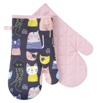 Kuchyňské bavlněné rukavice - chňapky FELIX černá, 100% bavlna 19x30 cm Essex