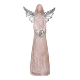 Anděl z polyresinu, imitace dřeva.