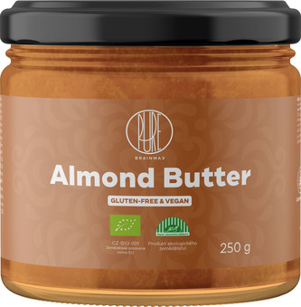 BrainMax Pure Almond Butter, 100% Mandlový krém, BIO, 250 g