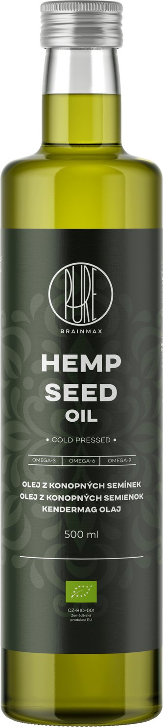 Brainmax Pure Olej z konopných semínek, BIO, 500 ml