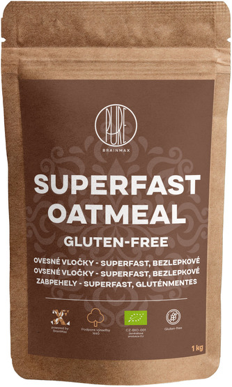 BrainMax Pure Superfast Ovesné Vločky, bezlepkové BIO, 1 kg