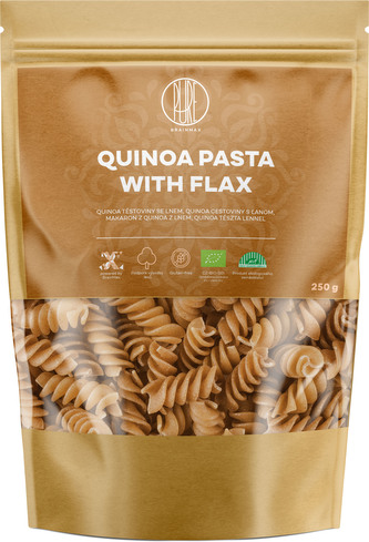 BrainMax Pure Těstoviny z quinoy se lnem - spirály, BIO, 250 g